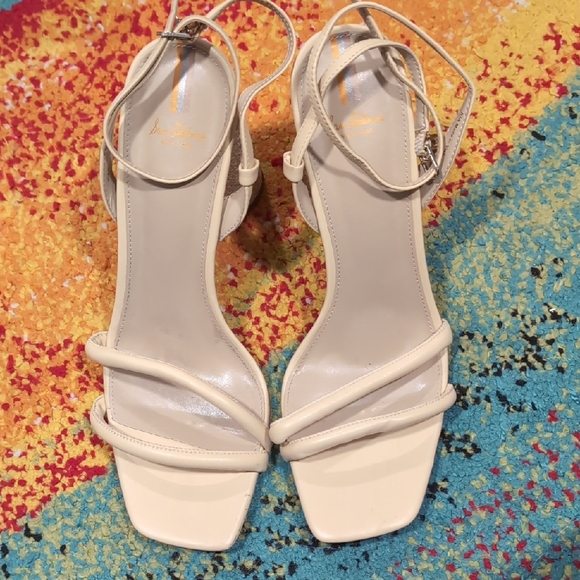 Sam Edelman Shoes - Sam Edelman Cream Strappy Block Heel Sandals Size 11 Minimalist Heels